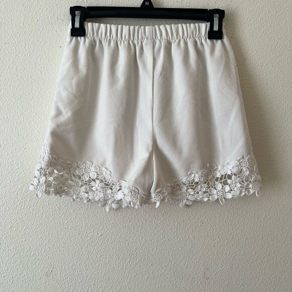 Monteau Shorts Elastic Waist Hem Lace Stitching Joker S - Picture 3 of 5